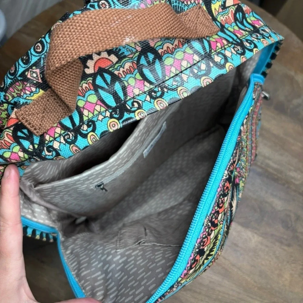 SAKROOTS Backpack Bag Canvas Boho Southwestern Artsy Colorful‎ EUC